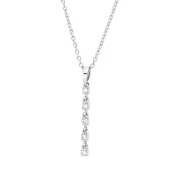 Collier aus 750 Gold Weißgold 5 Brillanten 0,07ct TW-SI L:45cm
