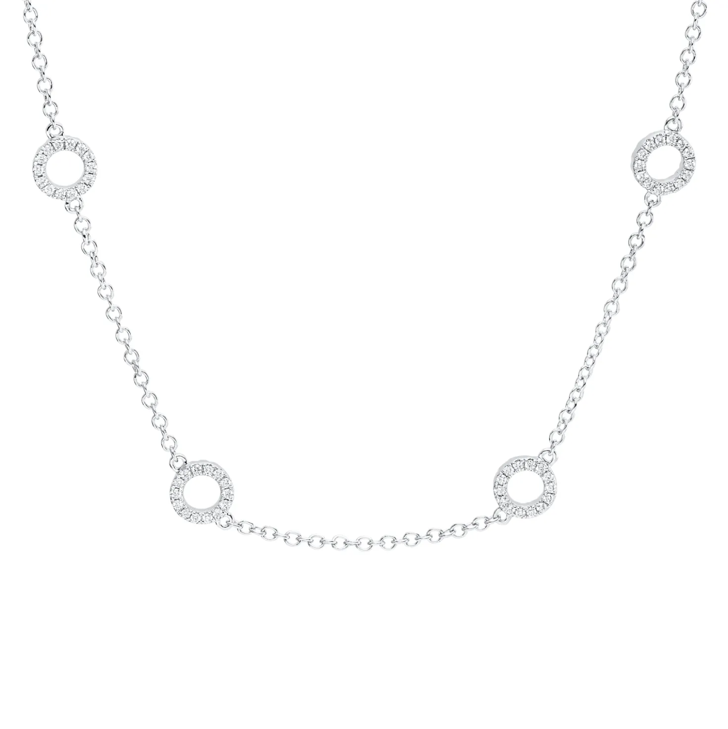Collier aus 750 Gold Weißgold 168 Brillanten 0,63ct TW-SI L:45,7cm