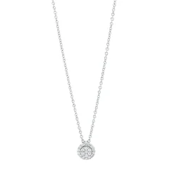 Collier aus 750 Gold Weißgold 21 Brillanten 0,1ct TW-SI L:45cm