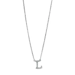 Collier aus 750 Gold Weißgold 15 Brillanten 0,07ct TW-SI L:43,2cm