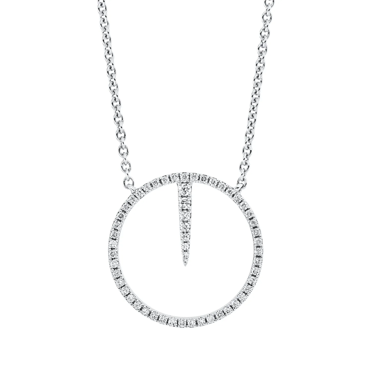 Collier aus 750 Gold Weißgold 54 Brillanten 0,13ct TW-SI L:42cm
