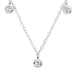 Collier aus 750 Gold Weißgold 3 Brillanten 0,09ct TW-SI L:43,2cm