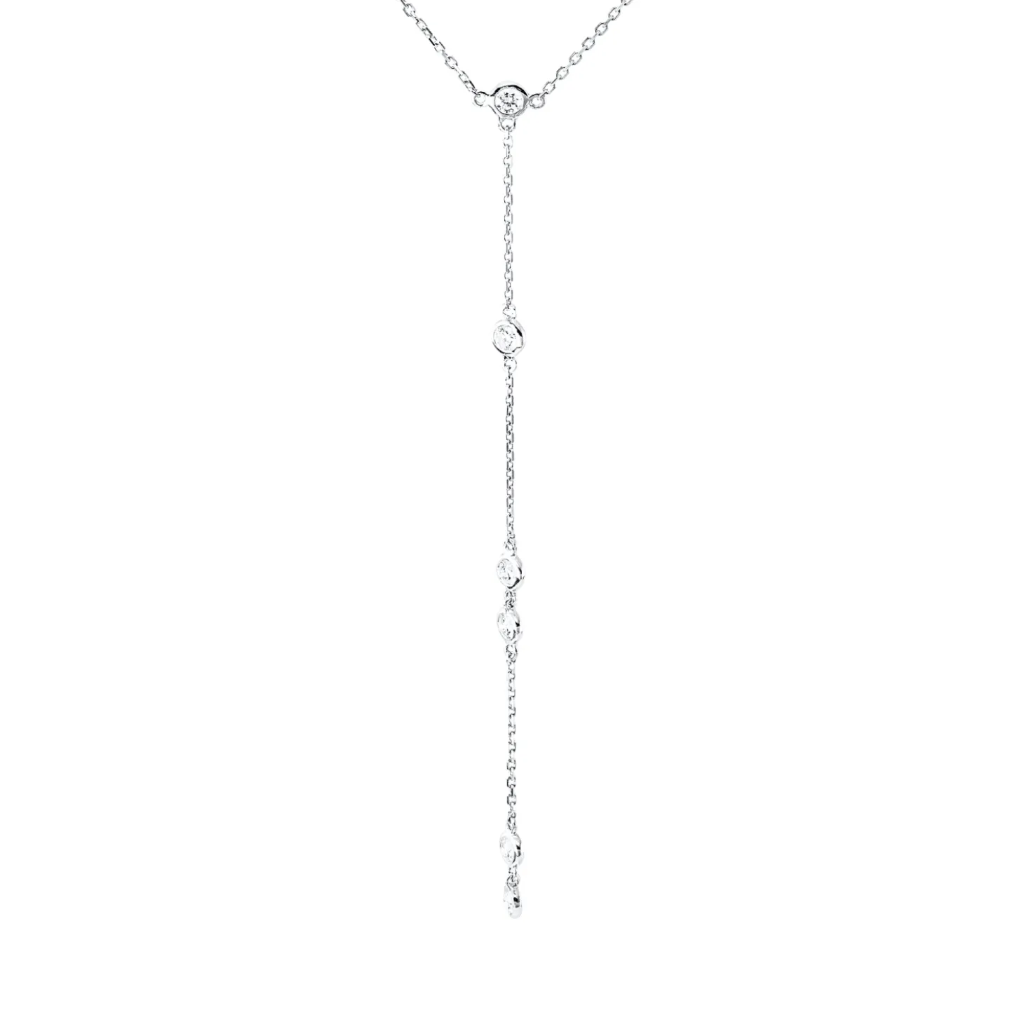 Collier aus 750 Gold Weißgold 8 Brillanten 0,59ct TW-SI L:42cm