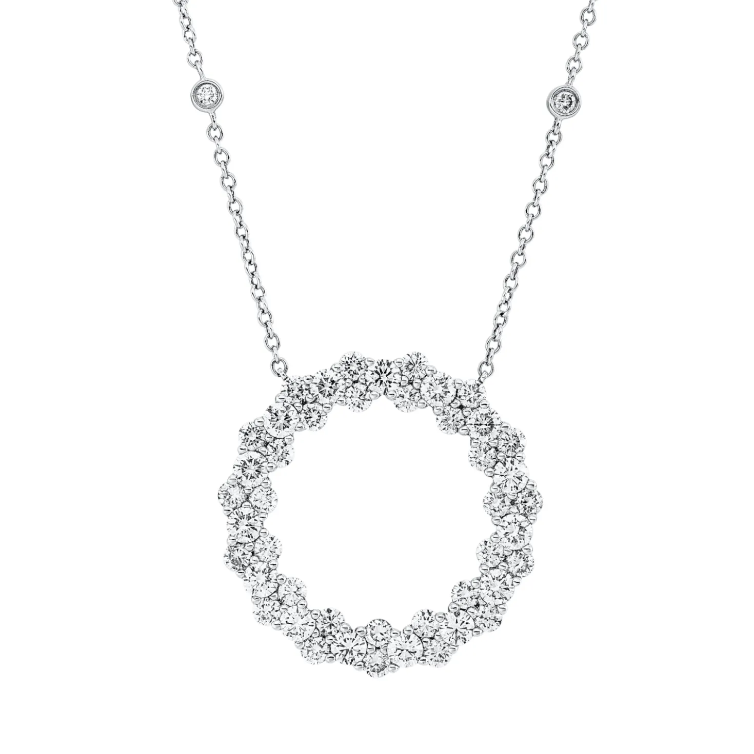 Collier aus 750 Gold Weißgold 49 Brillanten 2,64ct TW-SI L:45,7cm