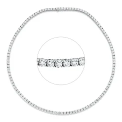 Collier aus 750 Gold Weißgold 120 Brillanten 18,15ct TW-SI L:45cm 4er-Krappe