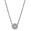 Collier aus 585 Gold Weißgold 24 Brillanten 0,12ct TW-SI L:45cm 4er-Krappe
