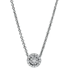 Collier aus 585 Gold Weißgold 24 Brillanten 0,12ct TW-SI L:45cm 4er-Krappe