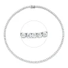 Collier aus 750 Gold Weißgold 105 Brillanten 21,06ct TW-SI L:43cm 4er-Krappe