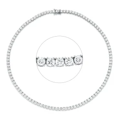 Collier aus 750 Gold Weißgold 105 Brillanten 21,06ct TW-SI L:43cm 4er-Krappe