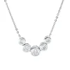 Collier aus 750 Gold Weißgold 5 Brillanten 0,56ct TW-SI L:45,5cm Zarge