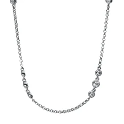 Collier aus 750 Gold Weißgold 24 Brillanten 1,2ct TW-SI L:45,7cm Zarge