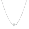 Collier aus 750 Gold Weißgold 5 Brillanten 0,4ct TW-SI L:45cm Zarge