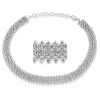 Collier aus 750 Gold Weißgold 515 Brillanten 14,04ct TW-SI L:42mm