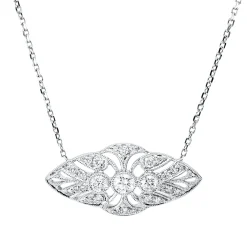 Collier aus 750 Gold Weißgold 29 Brillanten 0,46ct TW-SI/PI L:46cm