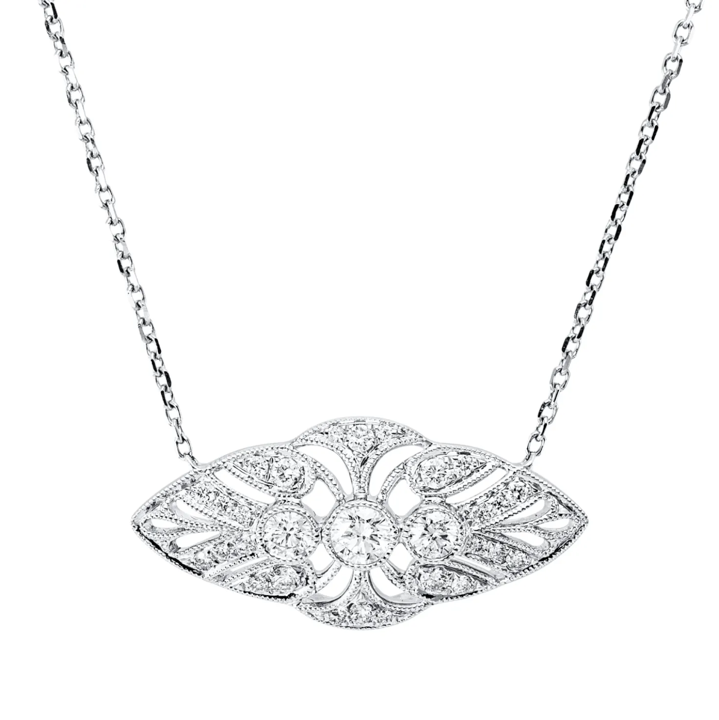 Collier aus 750 Gold Weißgold 29 Brillanten 0,46ct TW-SI/PI L:46cm