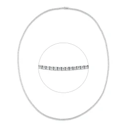Collier aus 750 Gold Weißgold 348 Brillanten 10,4ct TW-VSI L:83cm