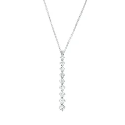 Collier aus 750 Gold Weißgold 10 Brillanten 0,46ct TW-VSI L:45cm