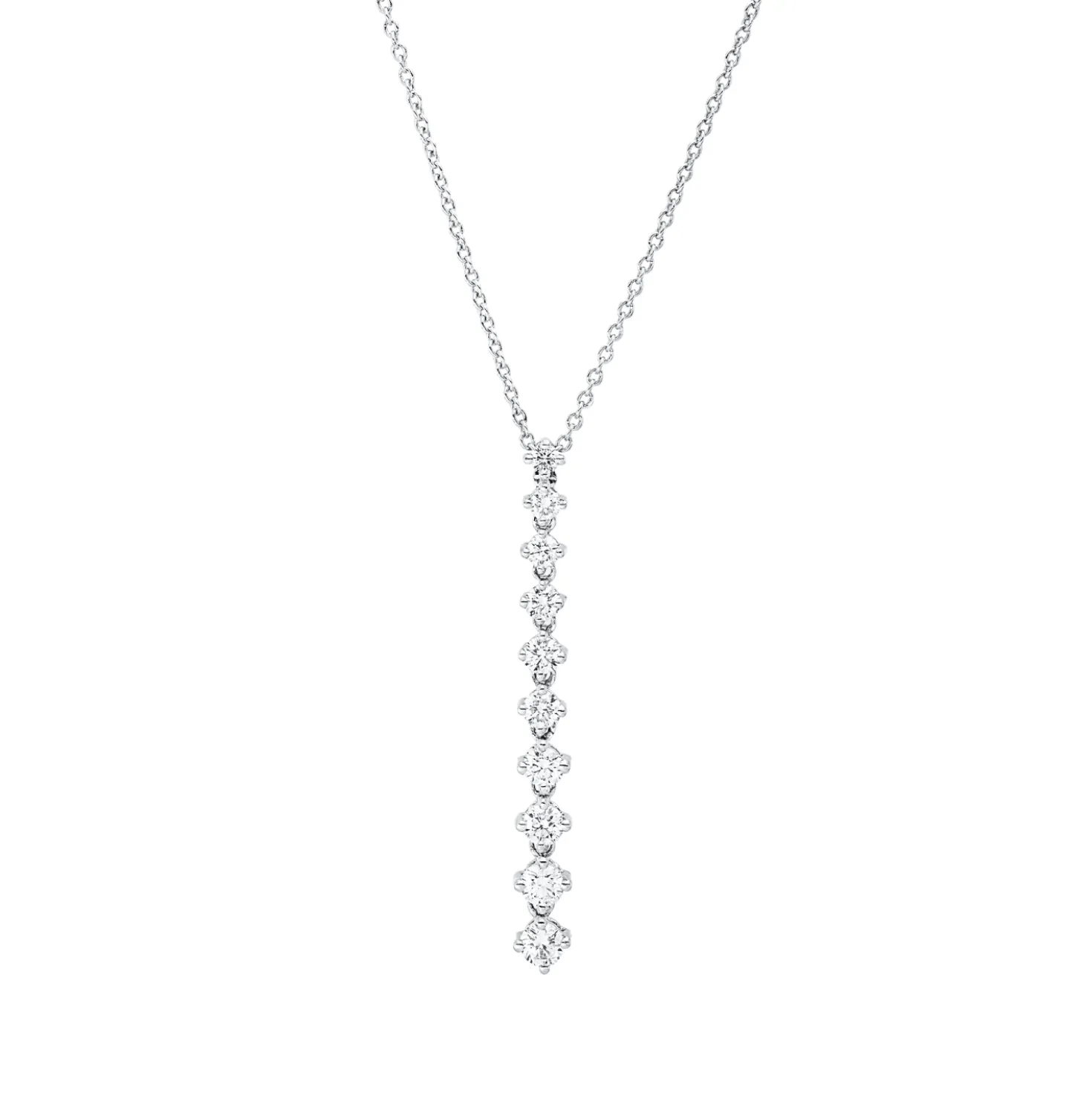 Collier aus 750 Gold Weißgold 10 Brillanten 0,46ct TW-VSI L:45cm
