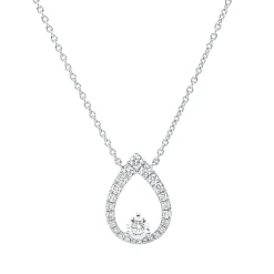 Collier aus 750 Gold Weißgold 27 Brillanten 0,46ct TW-VSI L:45cm