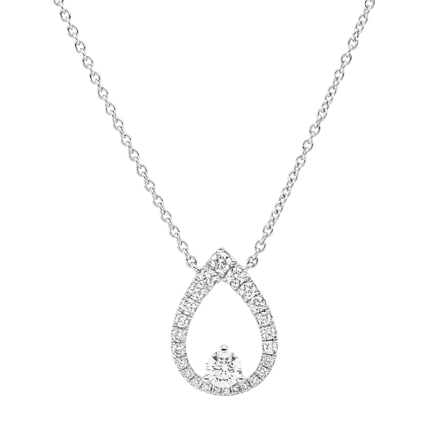 Collier aus 750 Gold Weißgold 27 Brillanten 0,46ct TW-VSI L:45cm