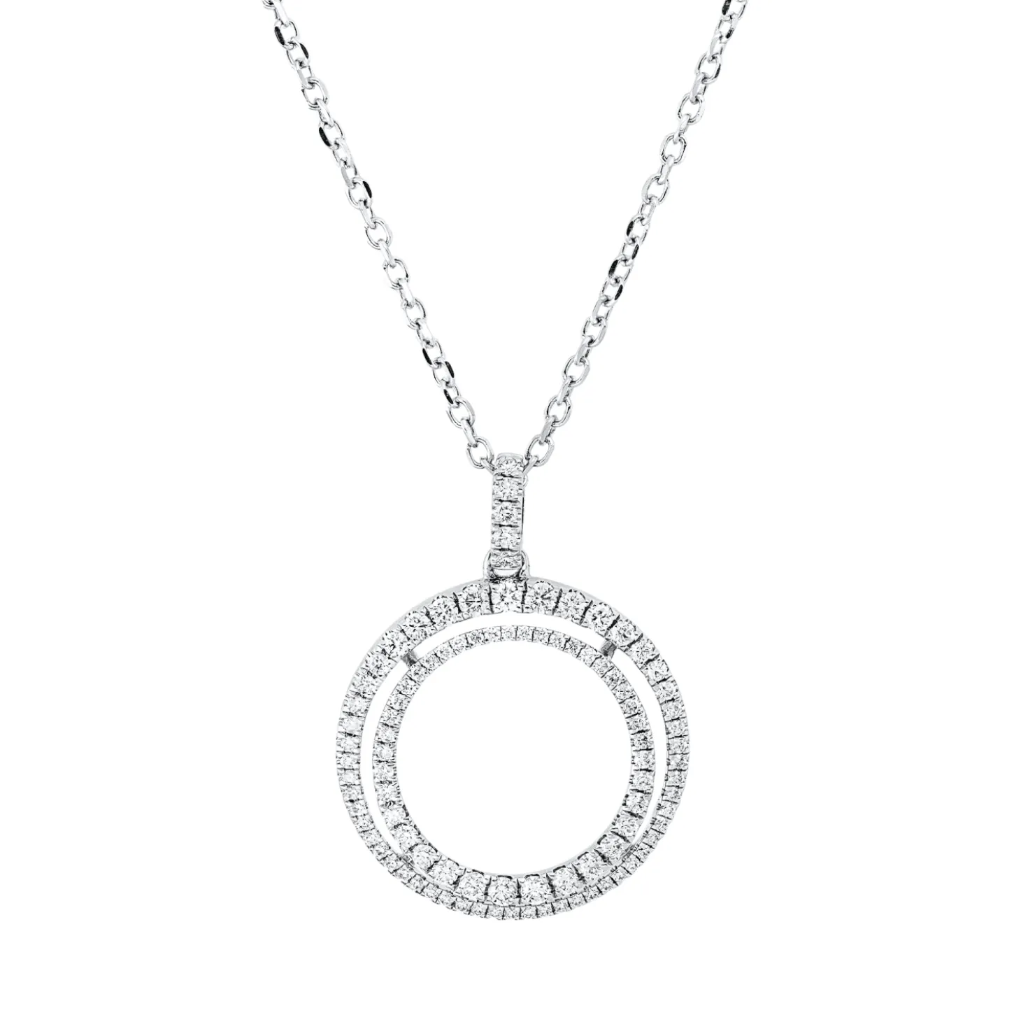 Collier aus 750 Gold Weißgold 95 Brillanten 0,51ct TW-VSI/SI L:45cm