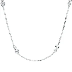 Collier aus 750 Gold Weißgold 16 Brillanten 0,46ct TW-VSI/SI L:43,2cm Zarge