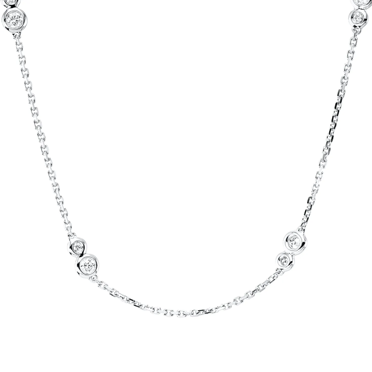 Collier aus 750 Gold Weißgold 16 Brillanten 0,46ct TW-VSI/SI L:43,2cm Zarge