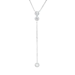 Collier aus 750 Gold Weißgold 3 Brillanten 0,3ct W-SI L:45cm