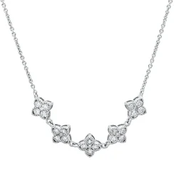 Collier aus 750 Gold Weißgold 25 Brillanten 0,6ct W-SI L:45cm