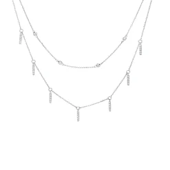 Collier aus 750 Gold Weißgold 39 Brillanten 0,3ct W-SI L:45cm