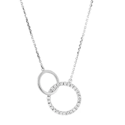 Collier aus 750 Gold Weißgold 27 Brillanten 0,16ct W-SI L:45cm