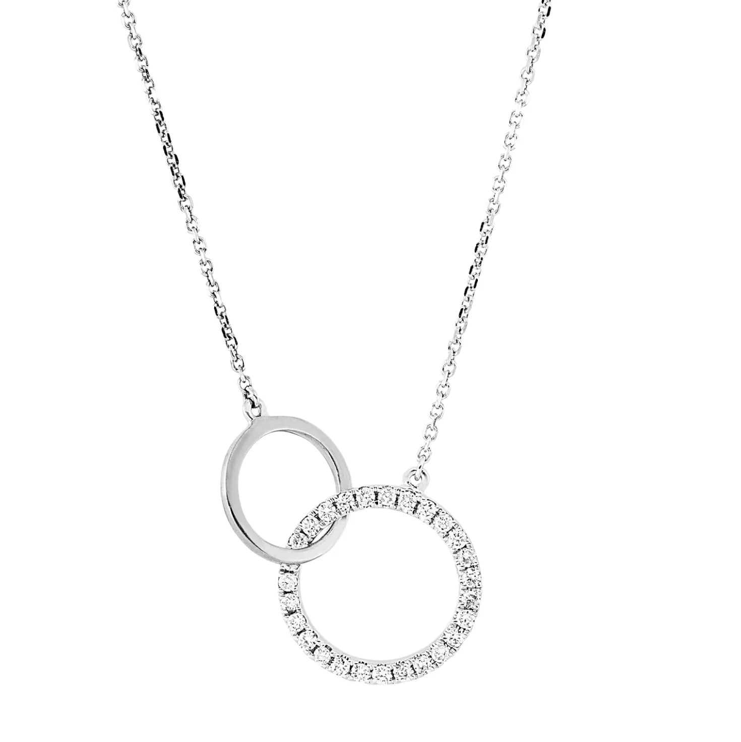 Collier aus 750 Gold Weißgold 27 Brillanten 0,16ct W-SI L:45cm