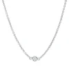 Collier aus 750 Gold Weißgold 7 Brillanten 0,12ct W-SI L:45cm Zarge