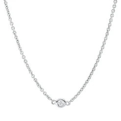 Collier aus 750 Gold Weißgold 7 Brillanten 0,12ct W-SI L:45cm Zarge