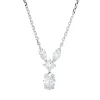 Collier aus 750 Gold Weißgold 4 Diamanten 0,94ct F-SI L:43cm