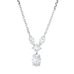Collier aus 750 Gold Weißgold 4 Diamanten 0,94ct F-SI L:43cm