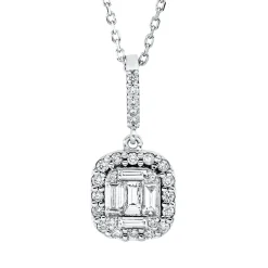 Collier aus 585 Gold Weißgold 30 Diamanten 0,65ct F-SI L:45cm
