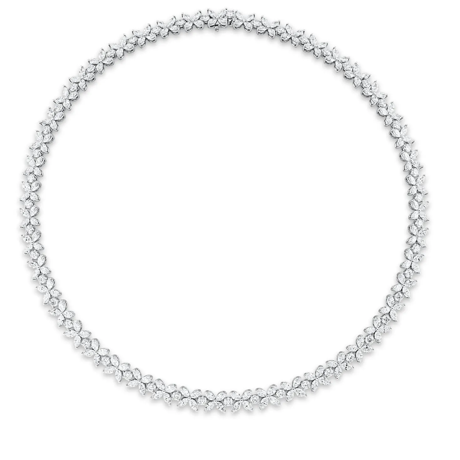 Collier aus 750 Gold Weißgold 235 Diamanten 22,7ct F-VSI L:42cm
