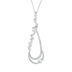 Collier aus 750 Gold Weißgold 65 Diamanten 2,03ct F-VSI L:50cm