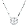 Collier aus 750 Gold Weißgold 15 Diamanten 0,19ct L:45cm
