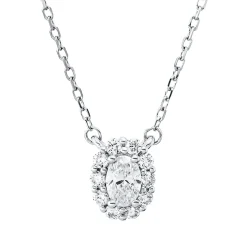 Collier aus 750 Gold Weißgold 11 Diamanten 0,35ct L:45cm
