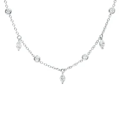 Collier aus 750 Gold Weißgold 11 Diamanten 1,07ct L:40,6cm