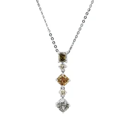 Collier aus 750 Gold Weißgold 5 Diamanten 1,36ct L:43,2cm
