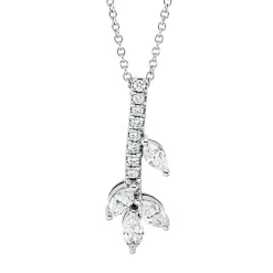 Collier aus 750 Gold Weißgold 12 Diamanten 0,33ct L:45,7cm