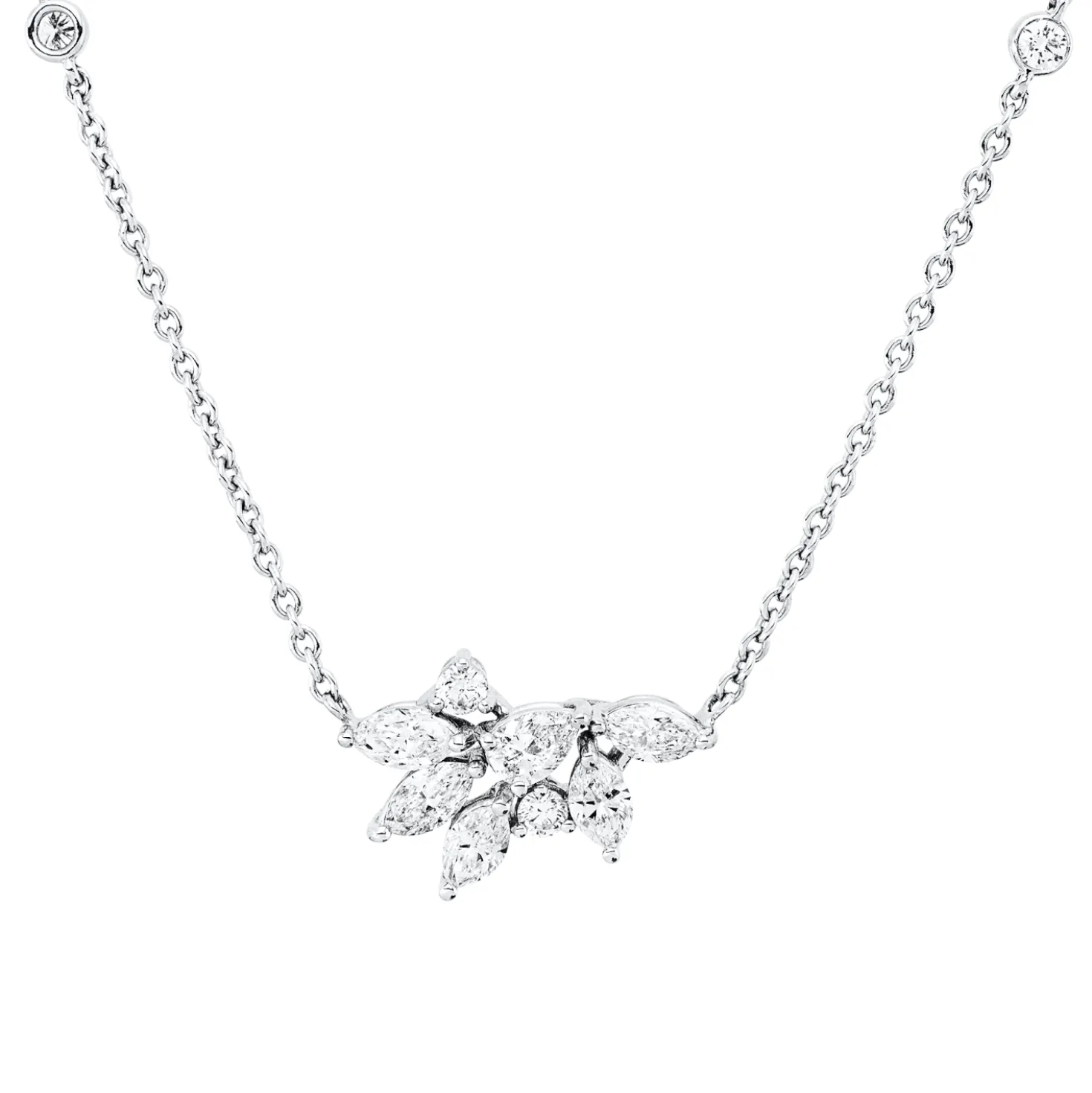 Collier aus 750 Gold Weißgold 12 Diamanten 1,29ct L:42cm