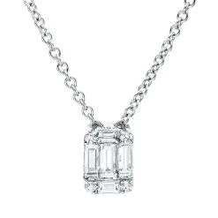 Collier aus 750 Gold Weißgold 9 Diamanten 0,3ct L:45,7cm