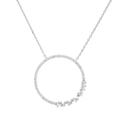 Collier aus 750 Gold Weißgold 56 Diamanten 0,41ct L:42cm