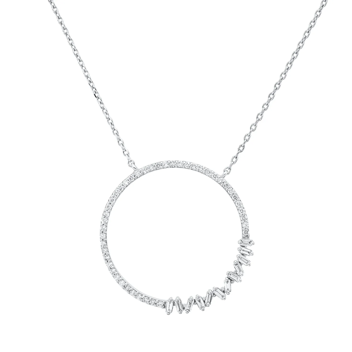 Collier aus 750 Gold Weißgold 56 Diamanten 0,41ct L:42cm