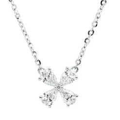 Collier aus 750 Gold Weißgold 5 Diamanten 0,57ct L:45,7cm