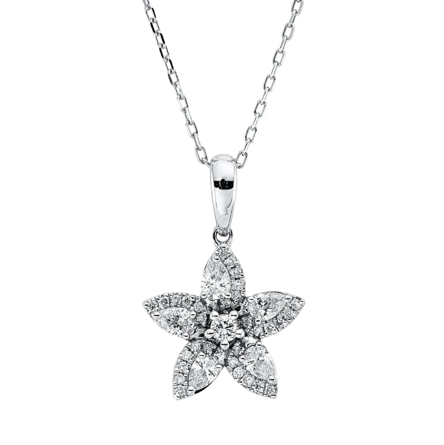 Collier aus 585 Gold Weißgold 36 Diamanten 0,64ct L:45,7cm